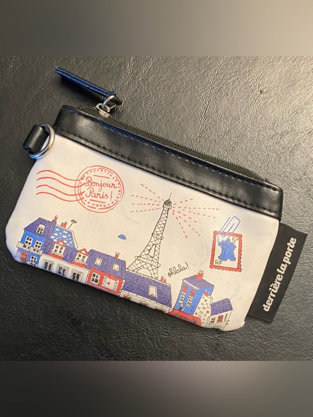 derriere la porte Paris Illustration Zip Pouch - White, Blue, Red